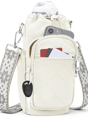 Insulated Crossbody Water Bottle Carrier Bag RFID Sling for Outdoor